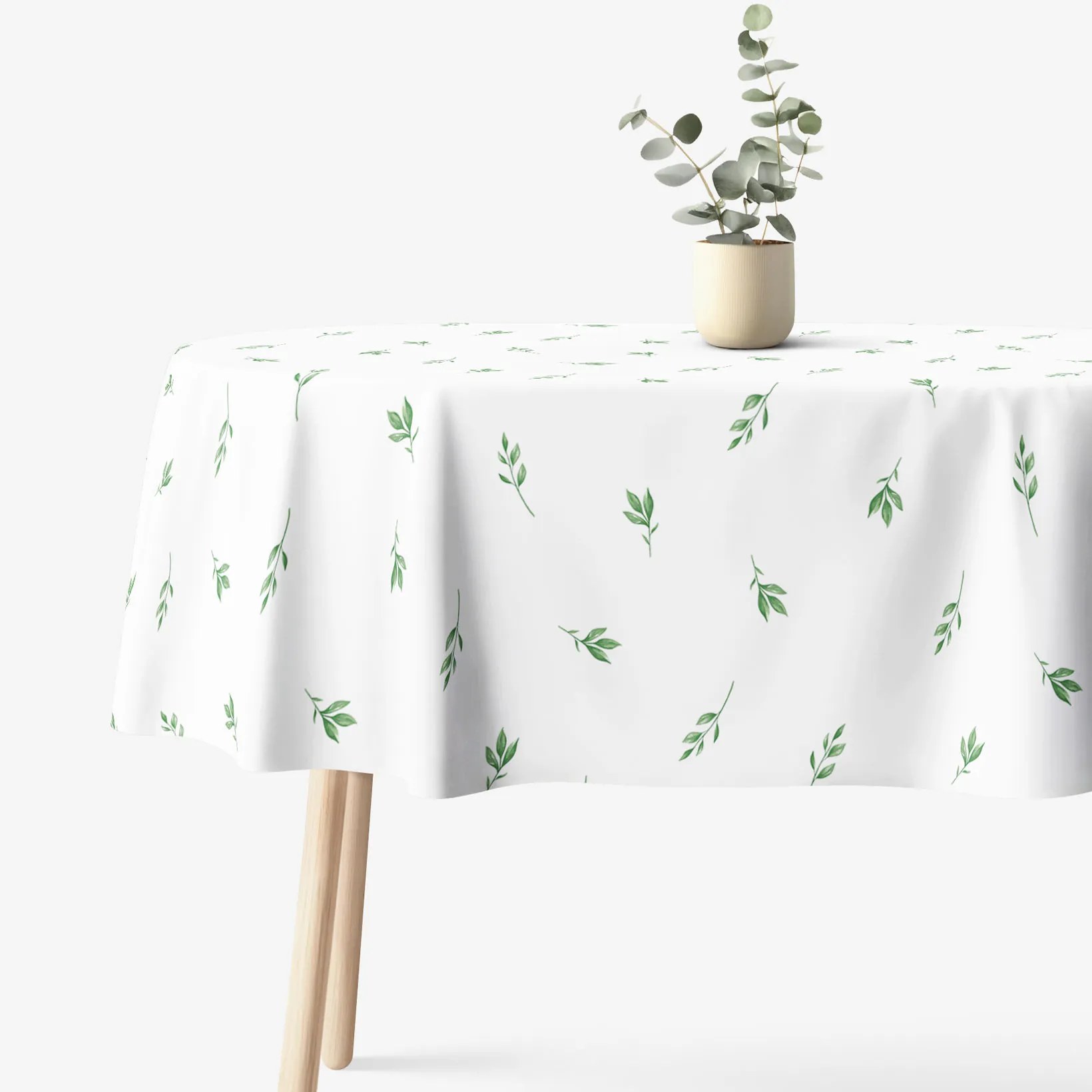 Goldea oválny obrus 100% bavlnené plátno - olivové lístky 120 x 200 cm