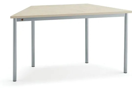 Stôl SONITUS TRAPETS, 1400x700x720 mm, linoleum - béžová, strieborná
