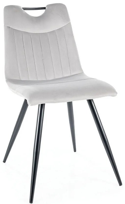 Jedálenská stolička Orfe Velvet, svetlo sivá