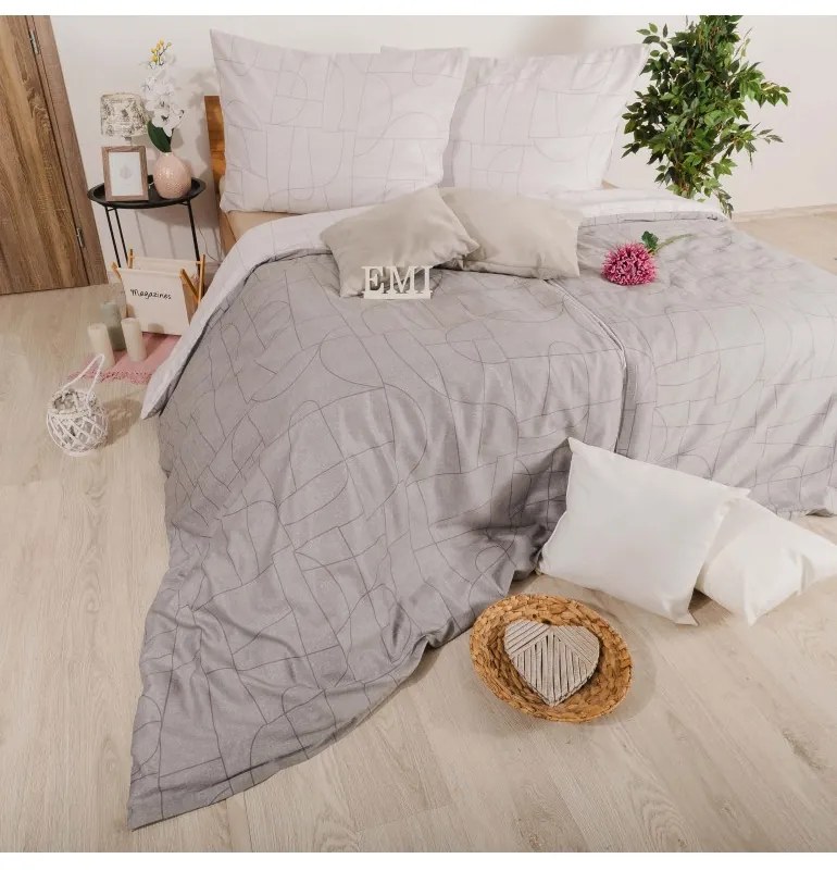 Obliečky Velur sivé satén EMI