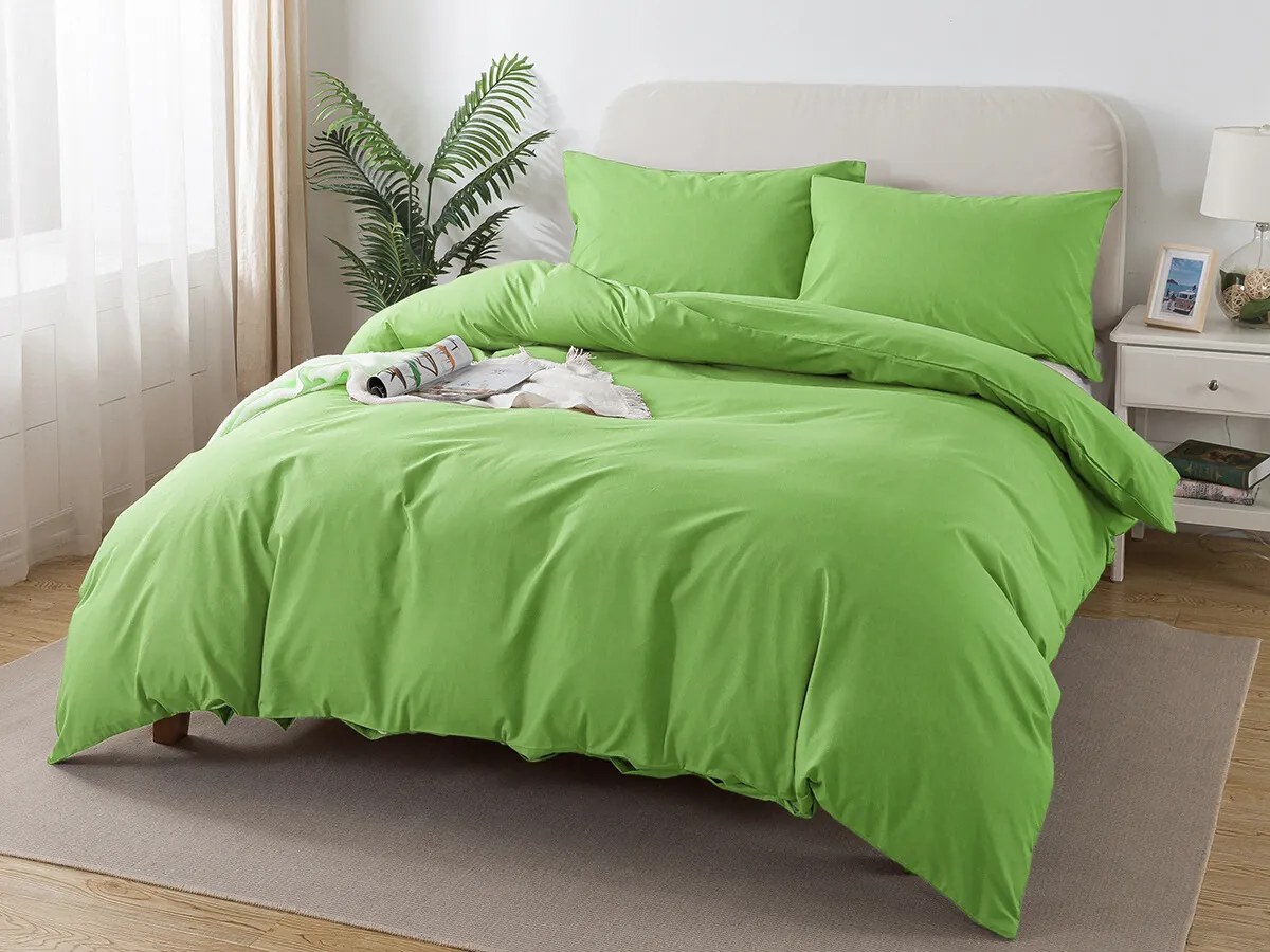 XPOSE® Bavlnené Renforcé obliečky EVITA na dve lôžka - matcha