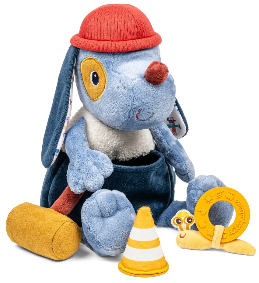 Lilliputiens - textilná hračka s aktivitami - údržbár psík Jules