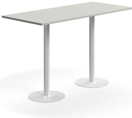 Barový stôl VERTICUS, 1800x800x1100 mm, svetlošedá/biela