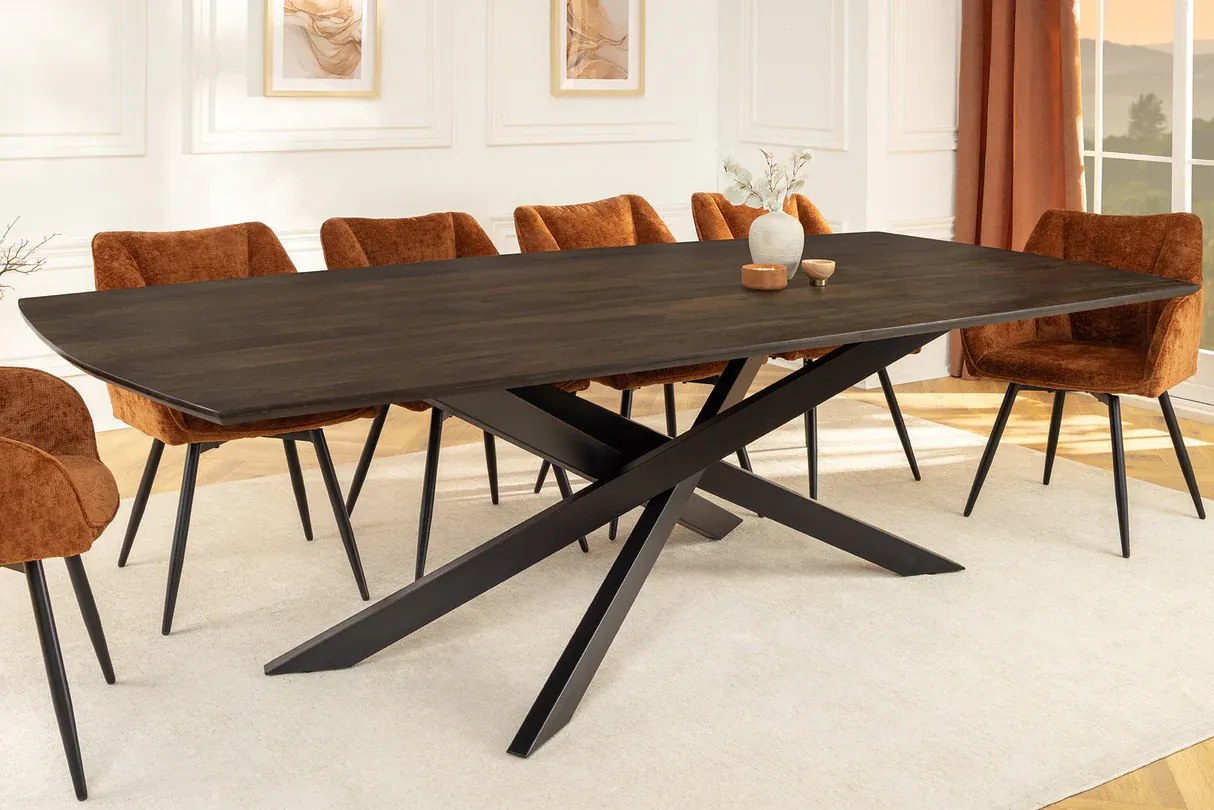 Jedálenský stôl SIGNUM 220 cm mangové drevo tmavohnedosivý