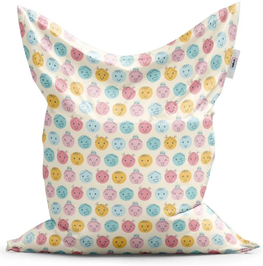 Sedací vak Classic smajlíky - detský, farebná