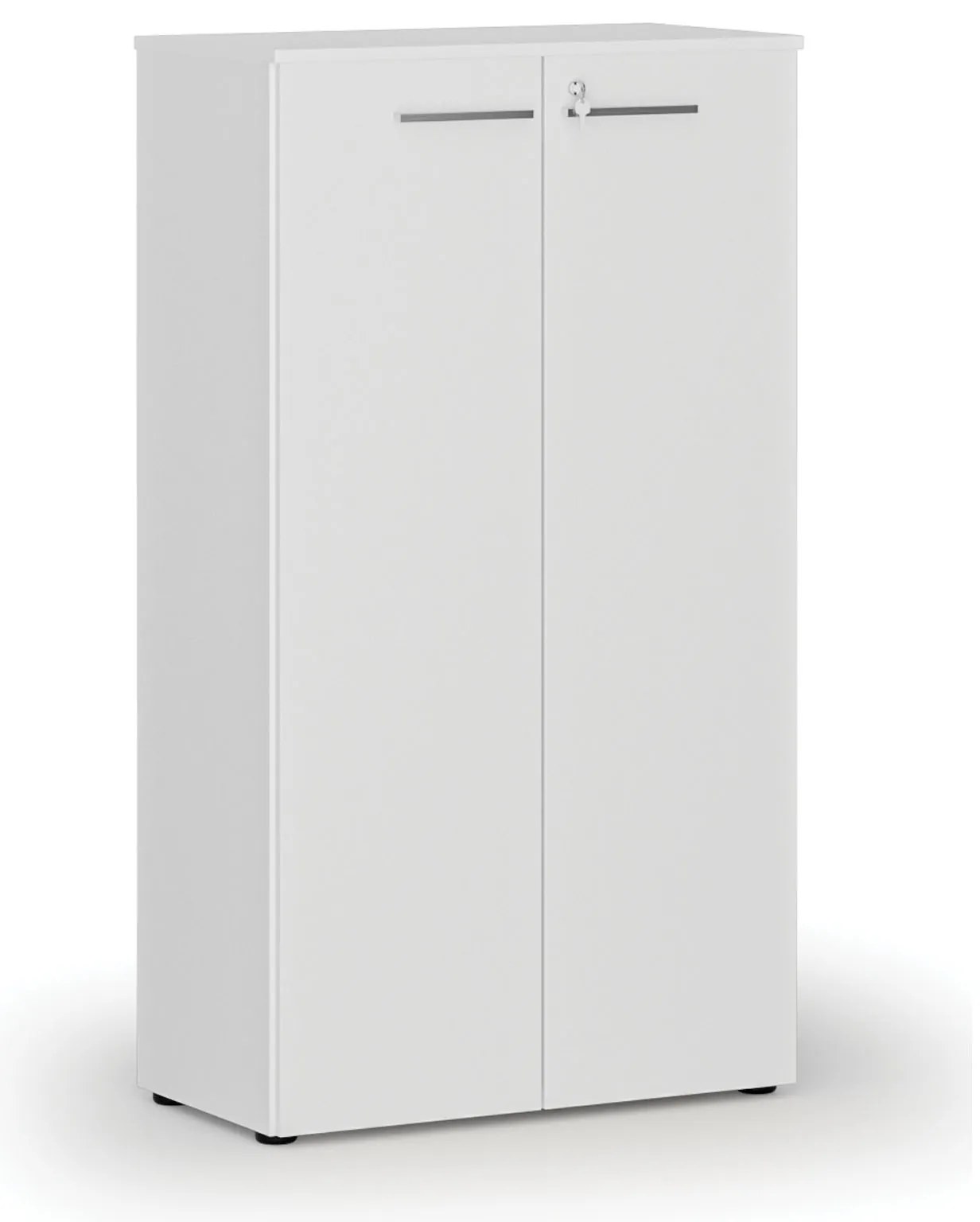 Kancelárska skriňa s dverami PRIMO WHITE, 800 x 420 x 1434 mm, biela