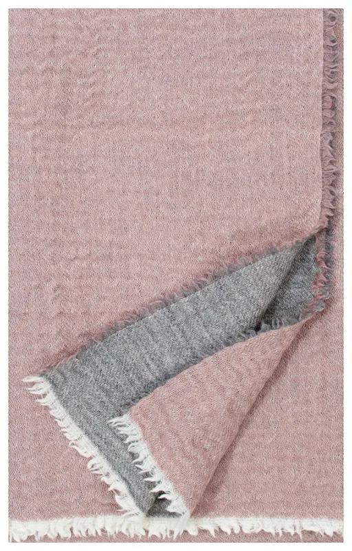 Vlnená deka Duetto 140x180, ružovo-sivá