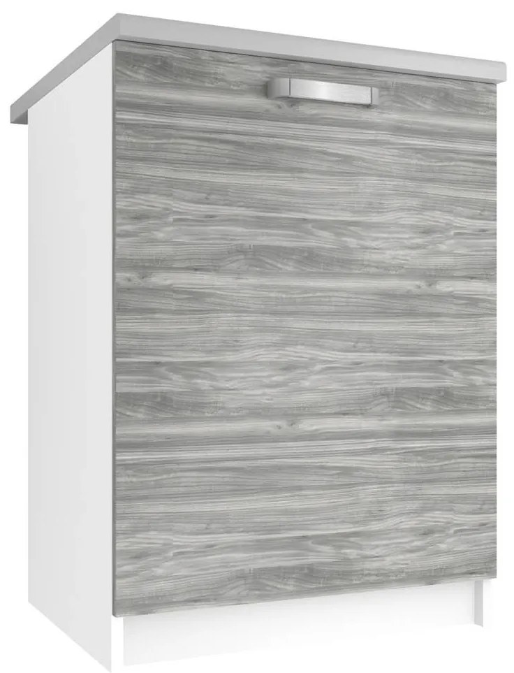 Kuchynská skrinka Belini spodná 60 cm šedý antracit Glamour Wood s pracovnou doskou TOR SD60/0/WT/GW/0/U/