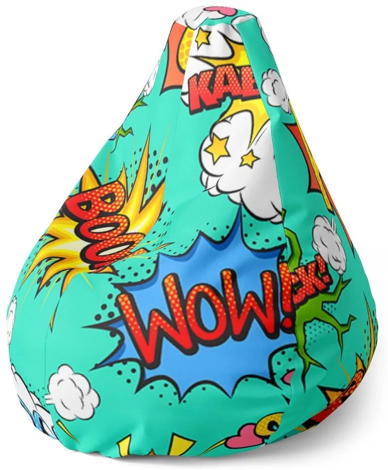 Sedací vak Pear komiks, farebná