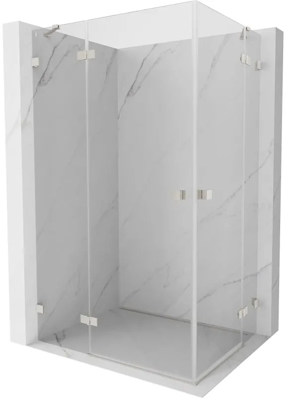 Mexen Lunar Duo, výklopný sprchový kút 110 x 70 cm, 8mm číre sklo, oceľový profil, 834-110L-070P-97-00