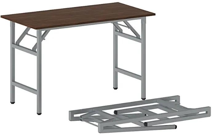 Konferenčný stôl FAST READY so striebornosivou podnožou 1200 x 600 x 750 mm, orech
