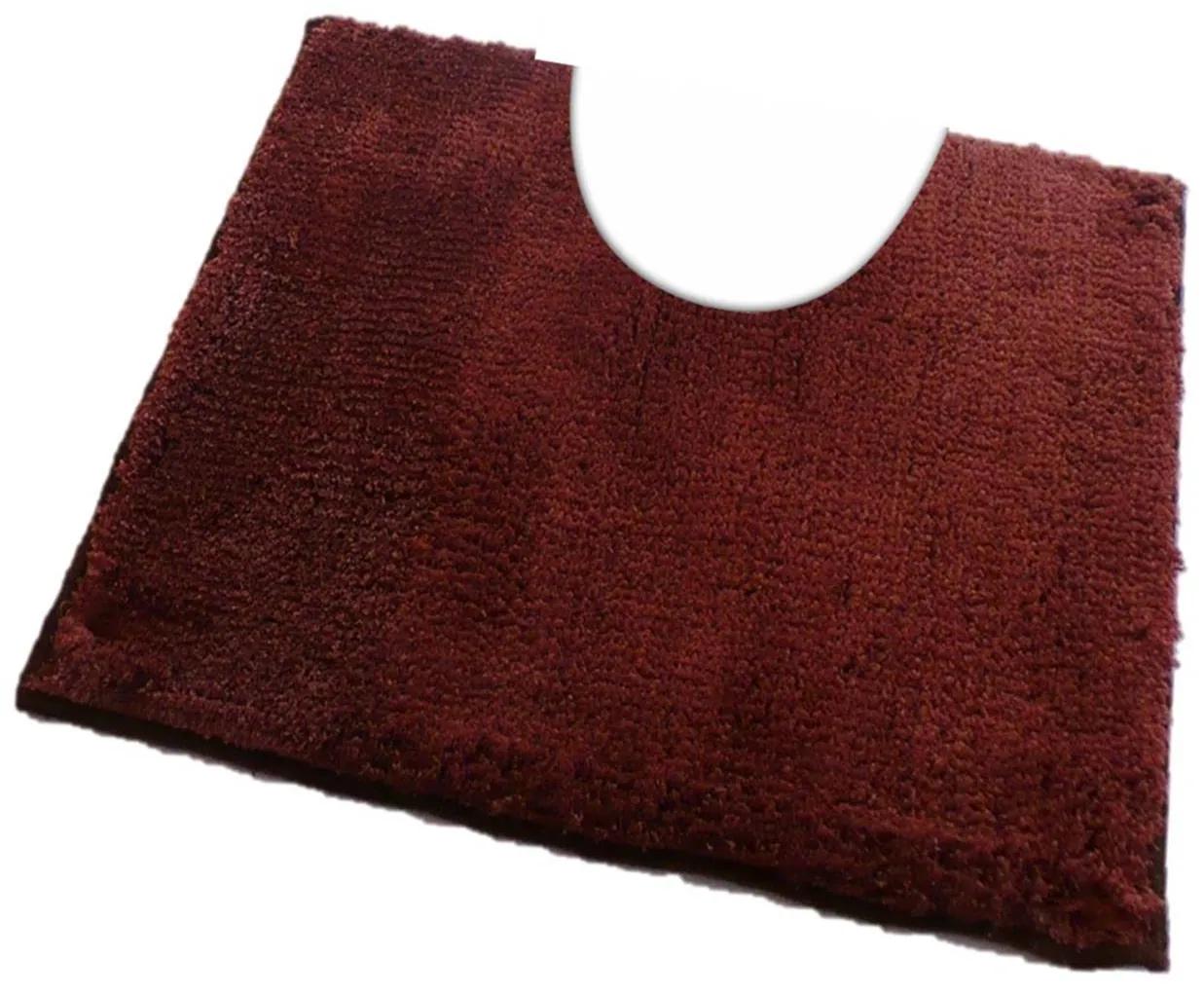 ROUTNER Kúpeľňová predložka COTTON Hnedá 20109 - Hnedá / 50 x 50 cm WC s výkrojom 20109