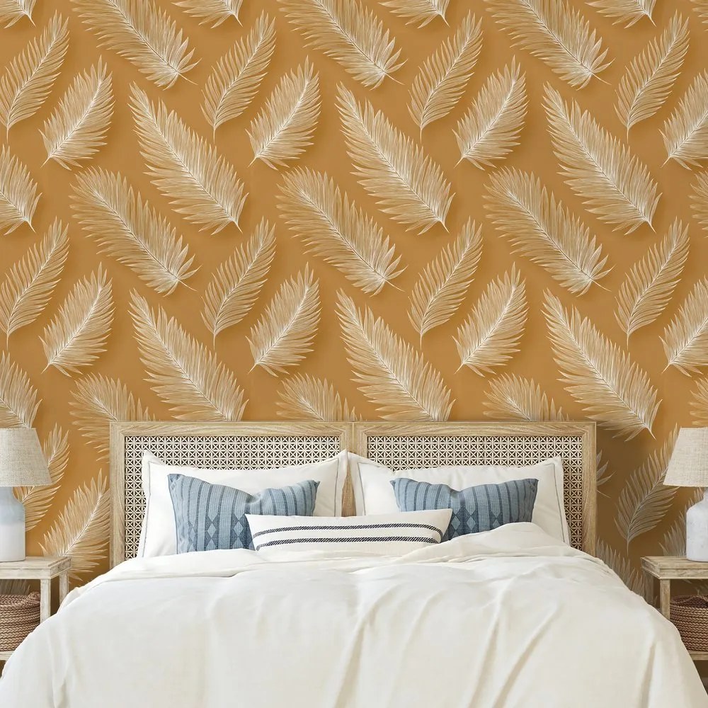 Tapeta jemné pierkové listy