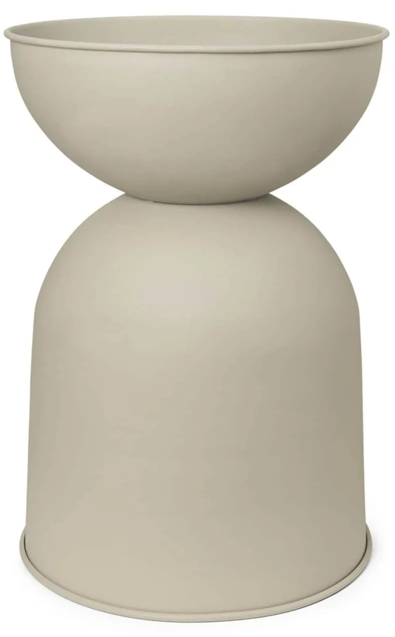 Ferm Living Kovový kvetináč Hourglass Cashmere Small