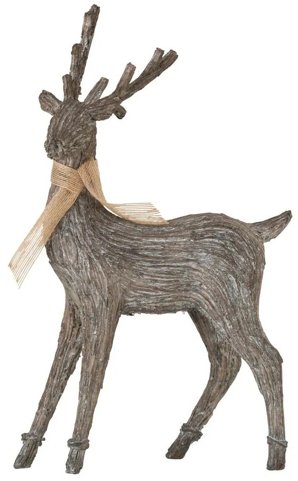 Hnedá dekorácia figúrka stojaca jeleň - 24*10*44 cm
