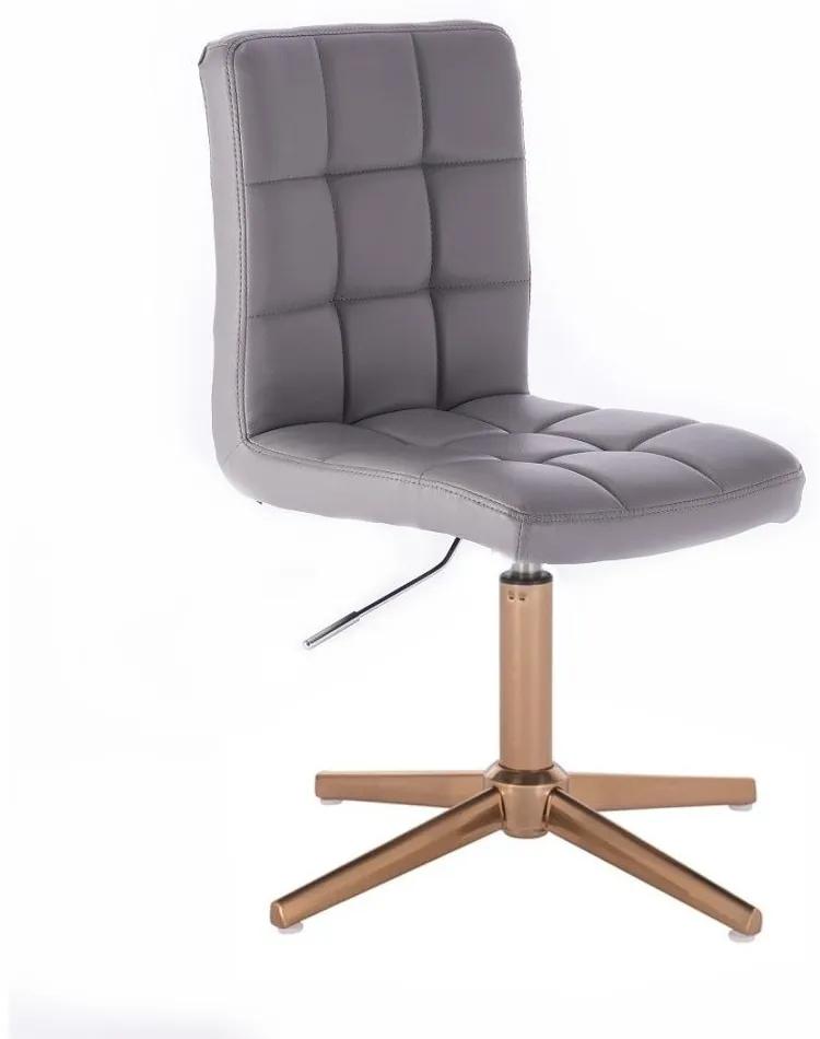 LuxuryForm DESIGN Stolička TOLEDO na zlatom kríži - šedá