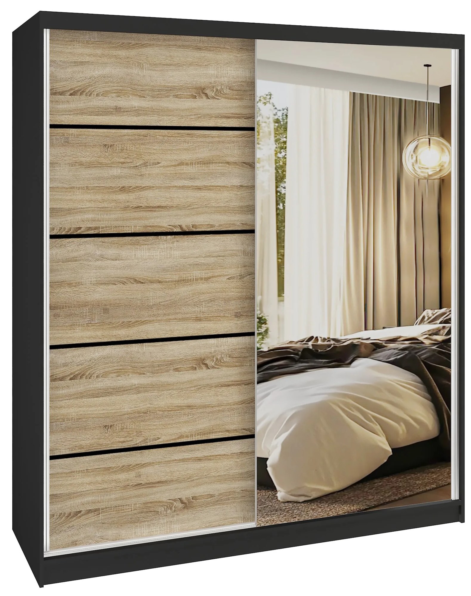 Šatníková skriňa SERENITY 158 cm dub sonoma mat MBP SERENITY SZP7/0/B/DS/0/HIAL