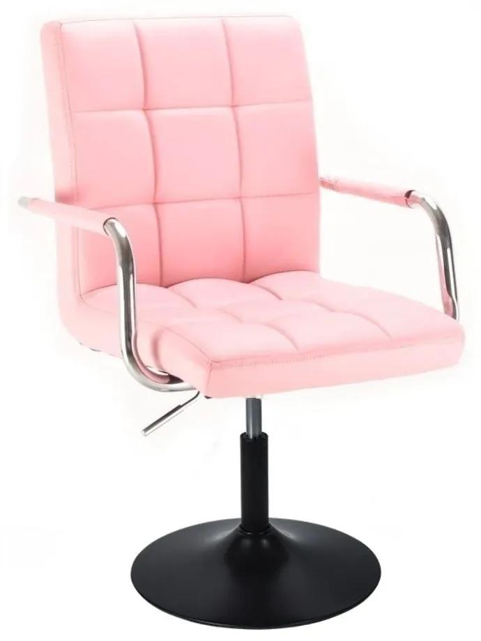 LuxuryForm DESIGN Stolička VERONA na čiernom tanieri - ružová