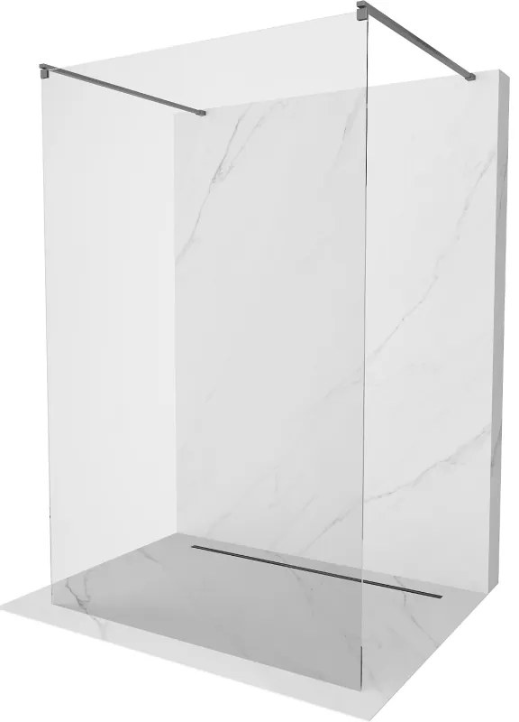 Mexen Kioto, sprchová zástena Walk-In 100 x 200 cm, 8mm číre sklo, grafitový profil, 800-100-002-95-00