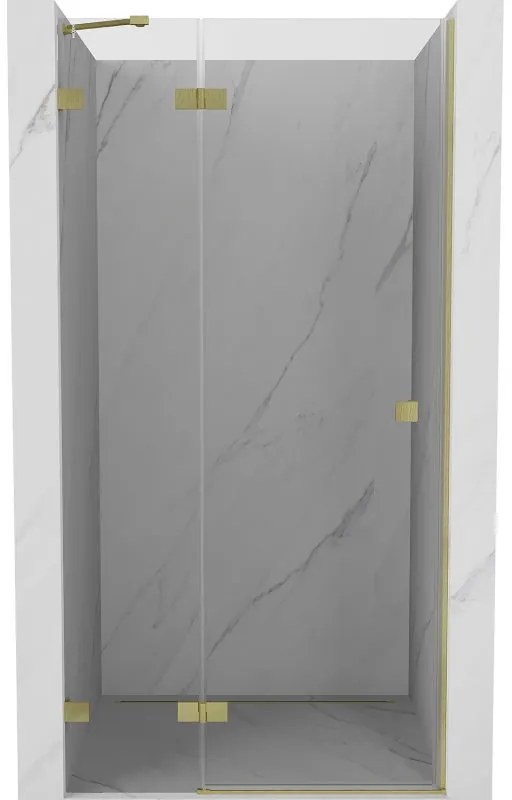 Mexen, Mexen Lunar ľavé otočné sprchové dvere 80 cm, transparentné, brúsené zlaté - 834-080-000-55-00-L