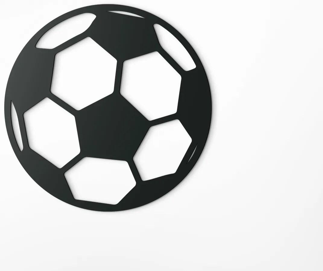 drevko Drevená nálepka Futbalová lopta Rozmer obrazu: 32,5 x 32,5 cm, Farba dekorácie: Čierna