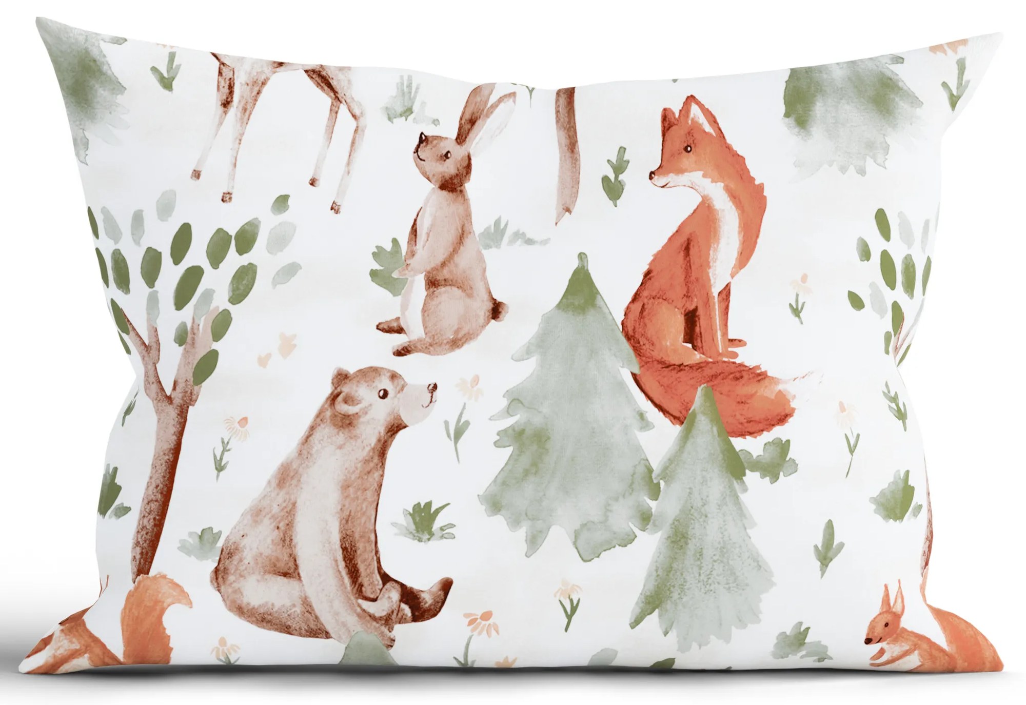 Bavlnená obliečka na vankúš Renforcé 50 x 70 cm – Lesné zvieratká