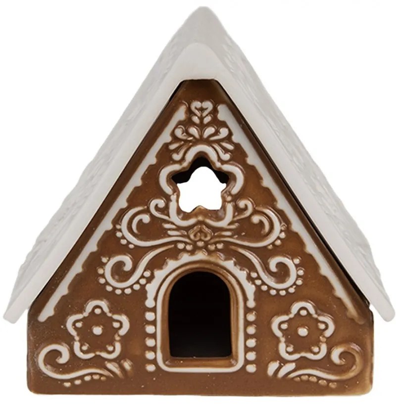 Porcelánový svietnik perníková chalúpka Gingerbread House - 8*7*7 cm
