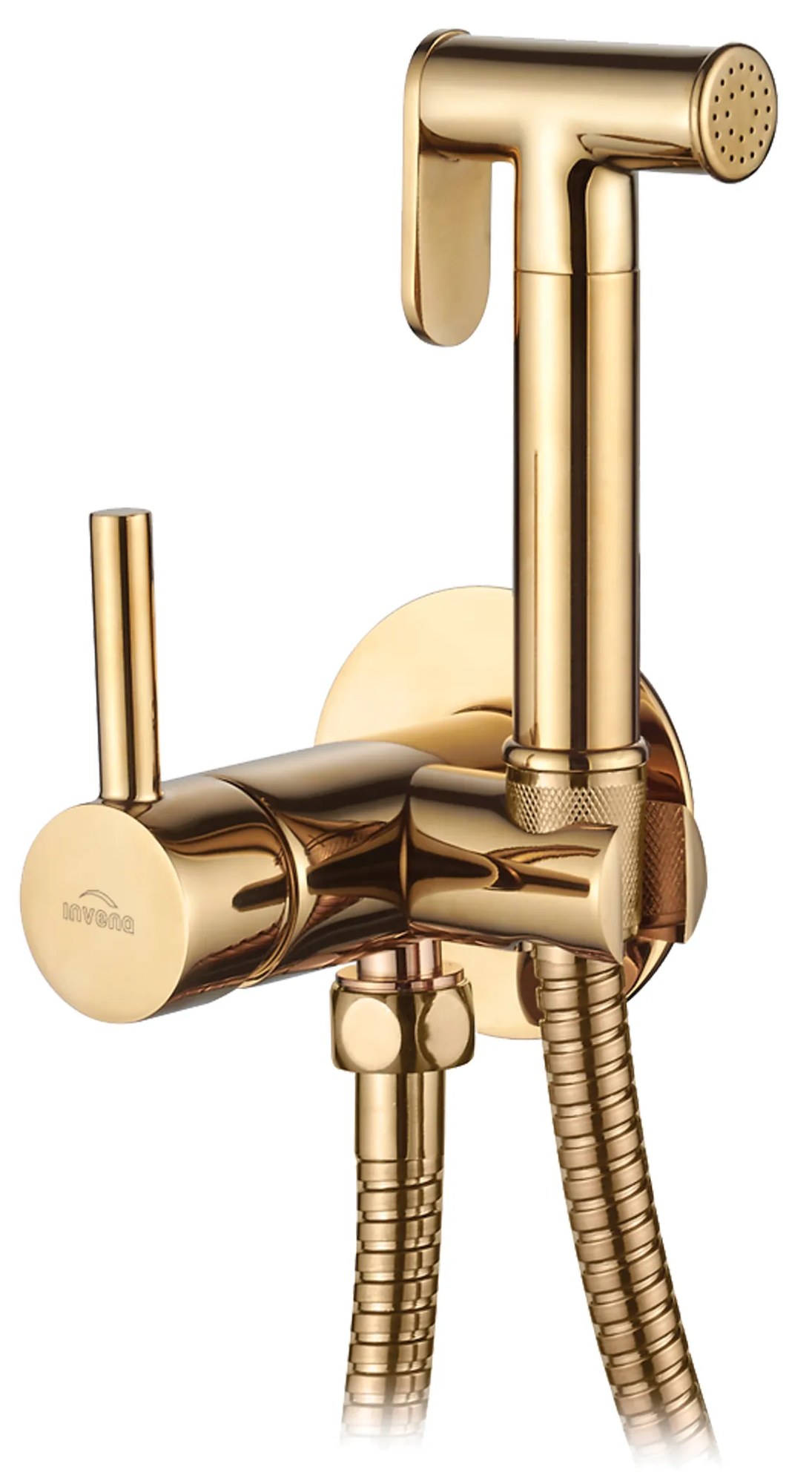 Invena Invena, podomietková bidetová batéria, zlatá lesklá, BP-00-B09-L