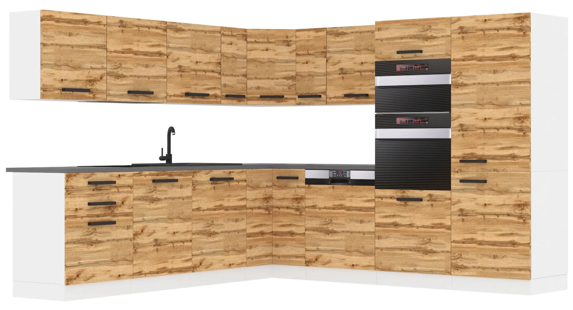 Kuchynská linka Belini Premium Full Version 480 cm dub wotan s pracovnou doskou JANE