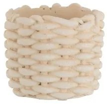 Béžový cementový kvetináč imitácia lana S - Ø 16,5*14,5 cm