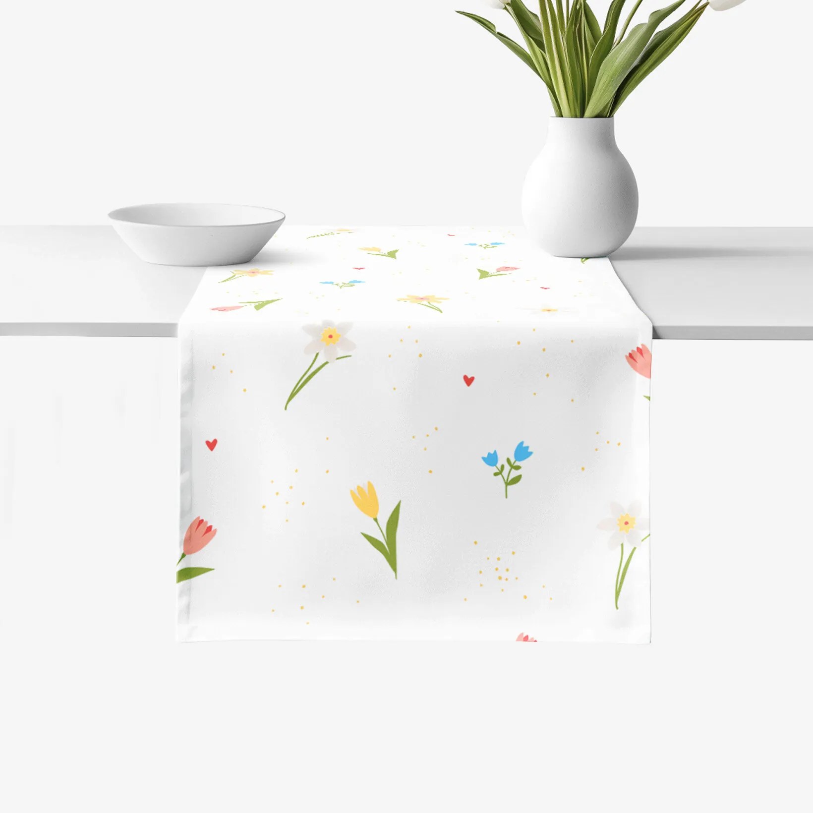 Goldea behúň na stôl 100% bavlnené plátno - rozkvitnutá záhrada 20x120 cm