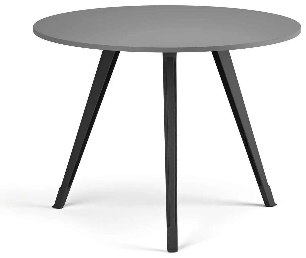 Konferenčný stôl PRIMO ZEN, priemer 100 cm, čierna podnož, grafit