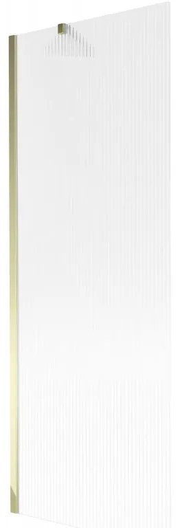 Mexen Next, vaňová zástena 1-krídlová 70 x 150 cm, fixné krídlo, 6 mm sklo s pruhmi, zlatý lesklý profil, 895-070-000-00-09-50