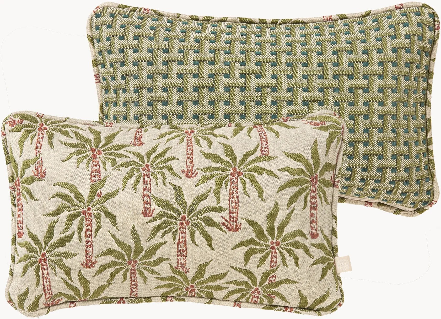 Ručne vyrobený exteriérový obojstranný vankúš Laura & Janis