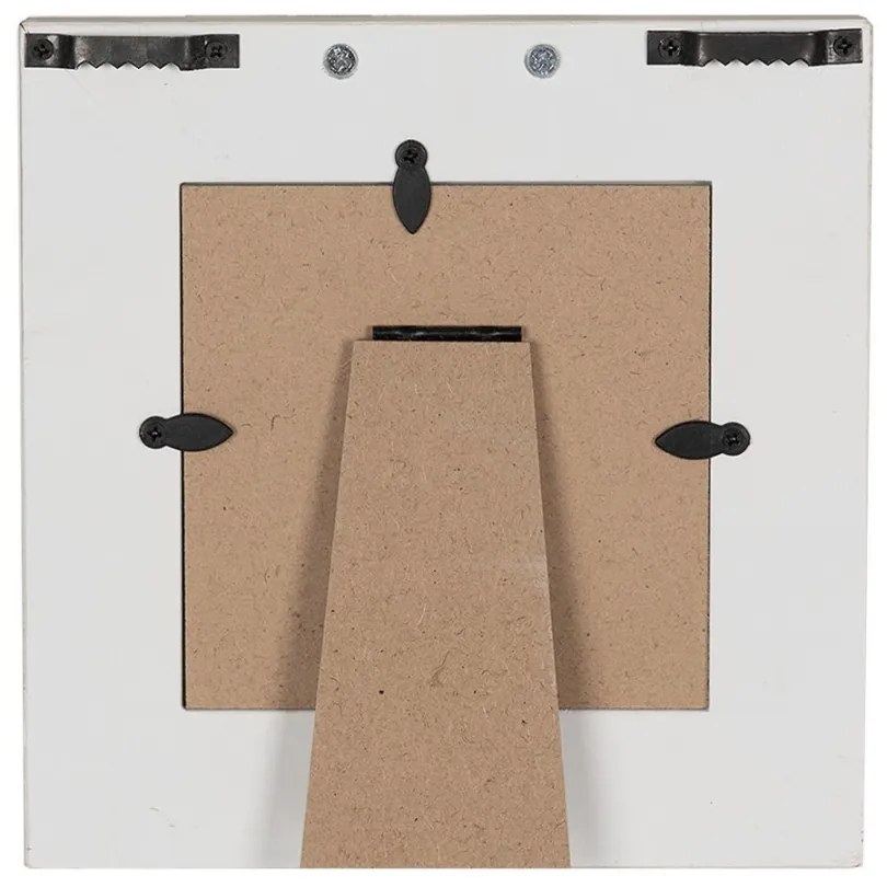 Béžový antik drevený fotorámik s mašľou - 16*2*17 cm / 10*10cm