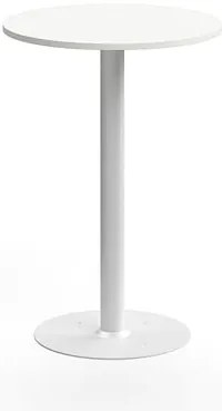 Barový stôl ALVA, Ø700x1000 mm, s kotvením do zeme, HPL, biela