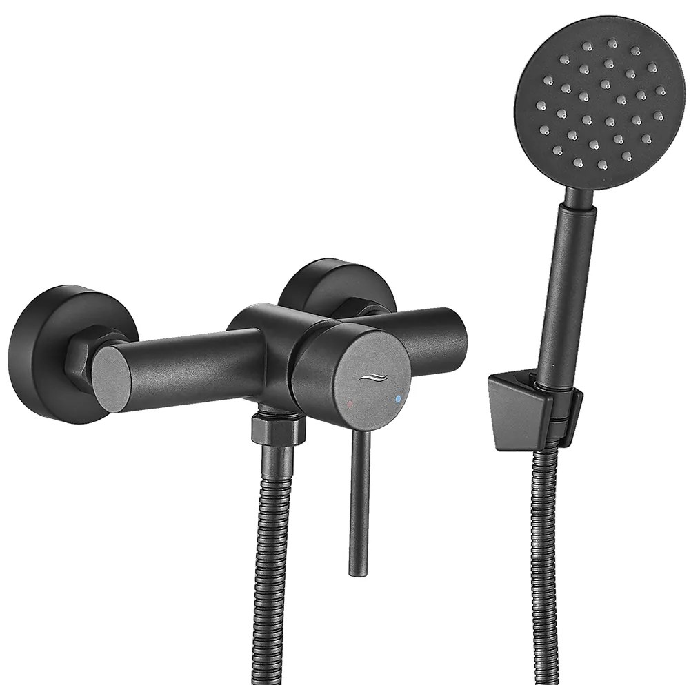 Kuchinox Noia, nástenná sprchová batéria s ručnou sprchovou súpravou, grafitová, LAV-BNK_941D