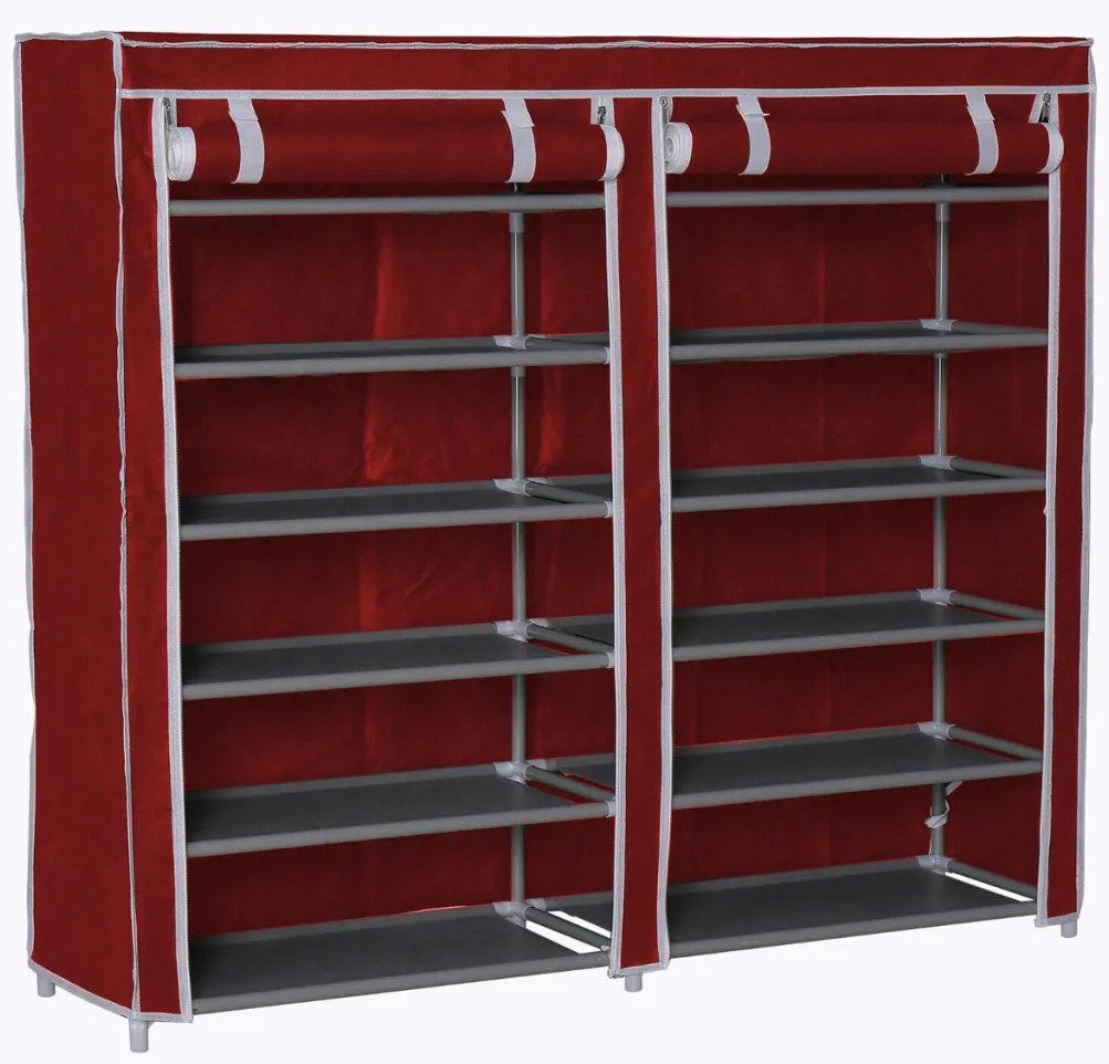 Mobilná skrinka na topánky, 4 farby- bordová