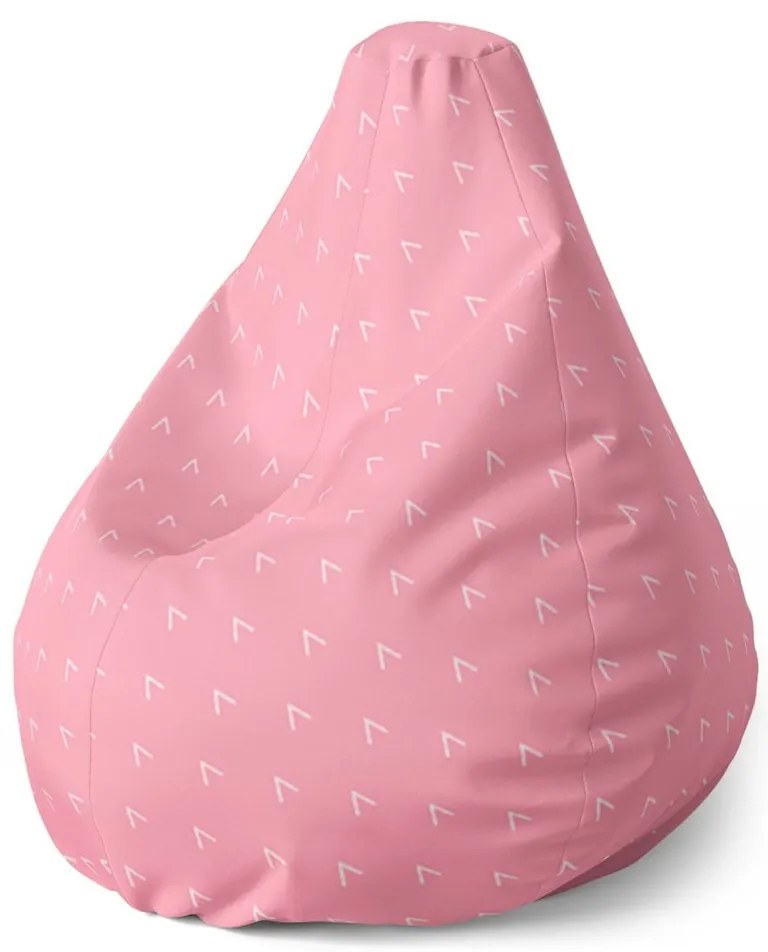 Sedací vak Pear biele čiarky na ružovej - detský, ružová