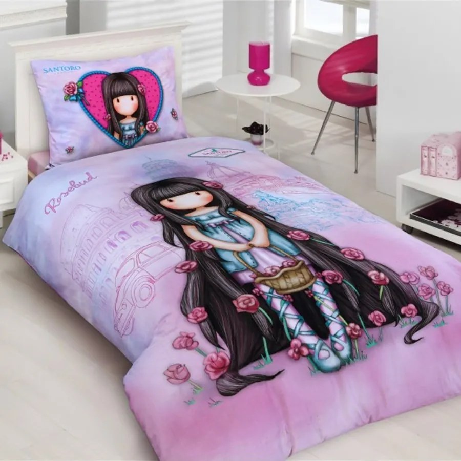 Bavlněné ložní povlečení Santoro London Gorjuss - motív Rosebud - 100% bavlna - 70 x 90 cm + 140 x 200 cm