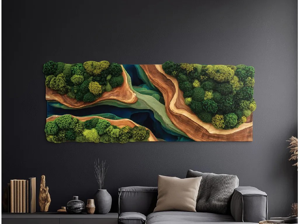 drevko | Tlačený machový obraz Prelínanie (imitácia) 35 x 90 cm