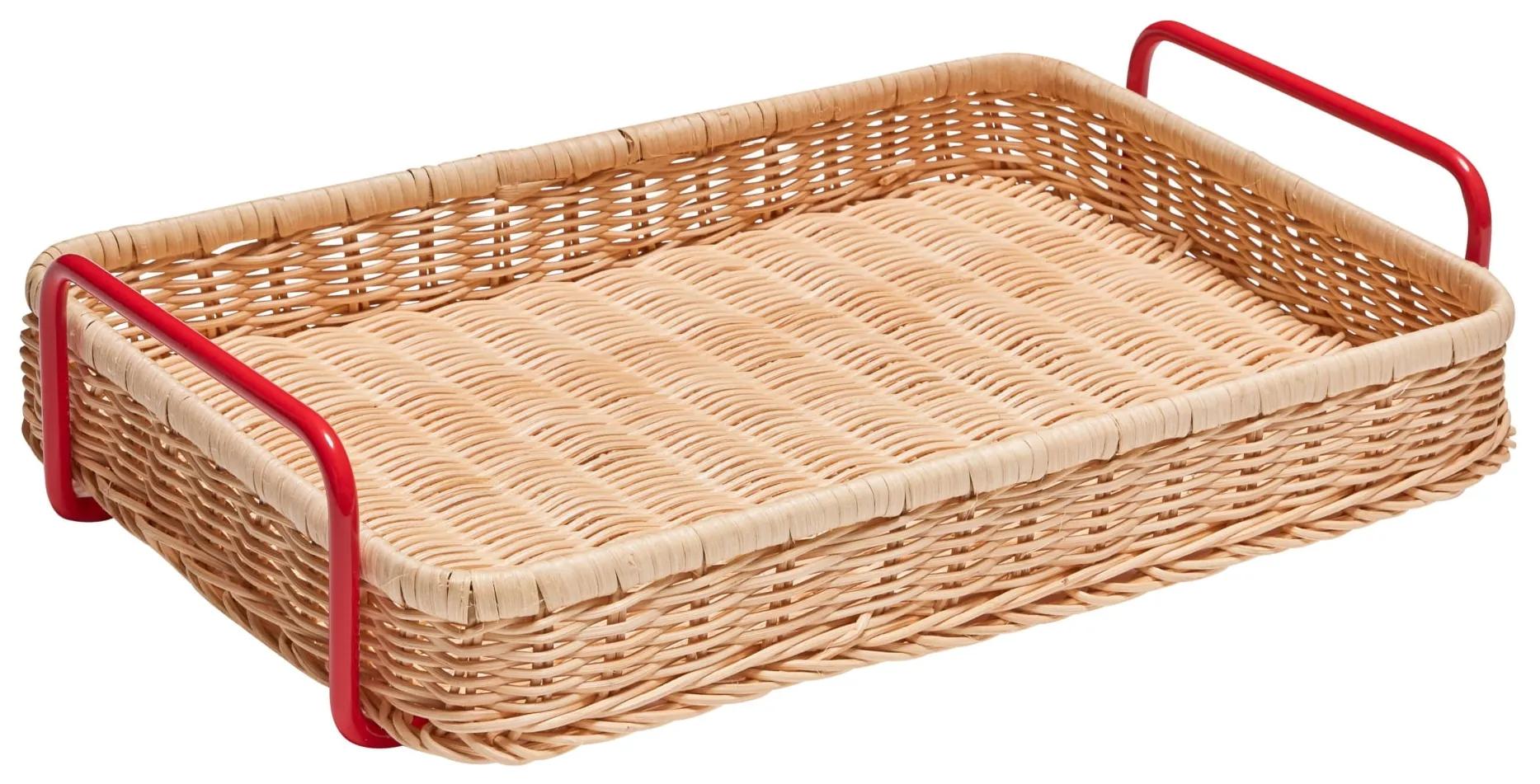 Hübsch Ratanový podnos Splint Red/Natural