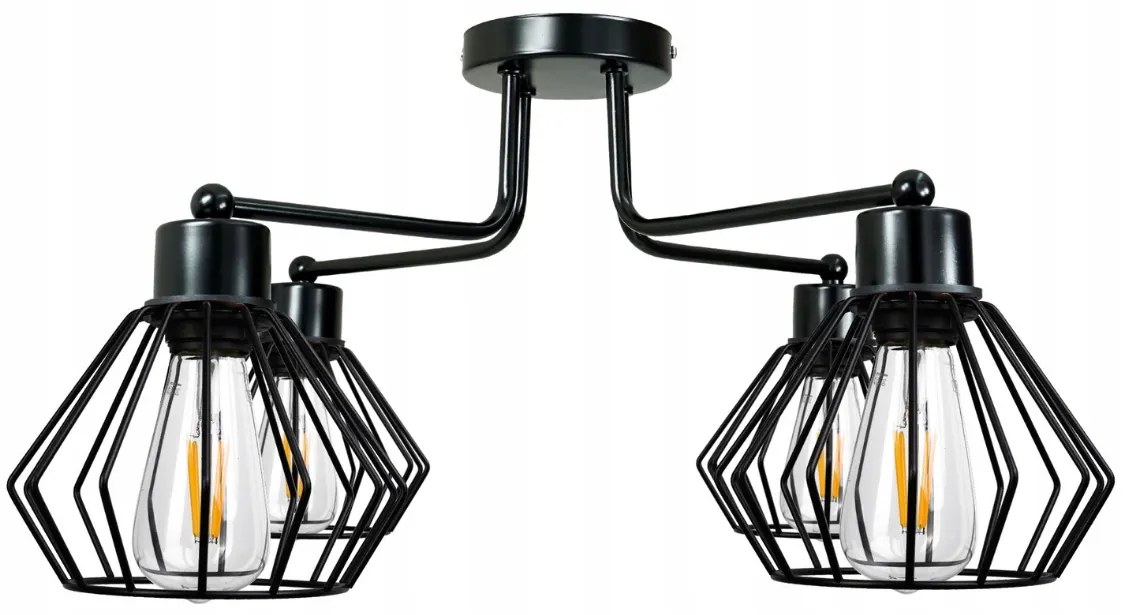 BERGE Závesná lampa DRON 4xE27 - METAL BRILLIANT