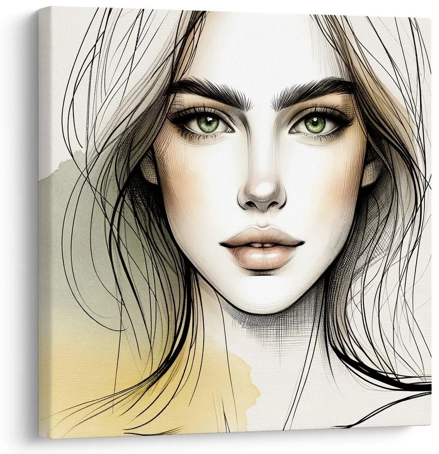 Obraz ženská tvár v jemných tónoch