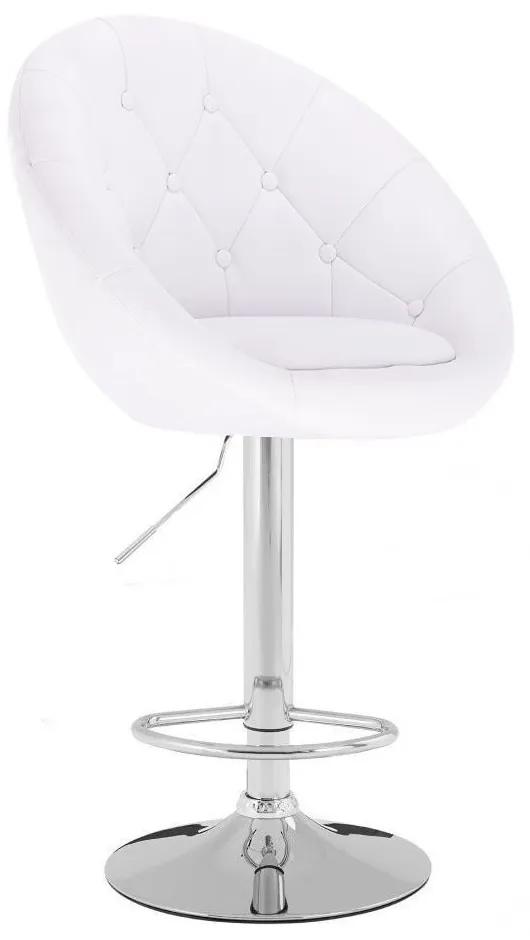 LuxuryForm DESIGN Barová stolička VERA na striebornom tanieri - biela