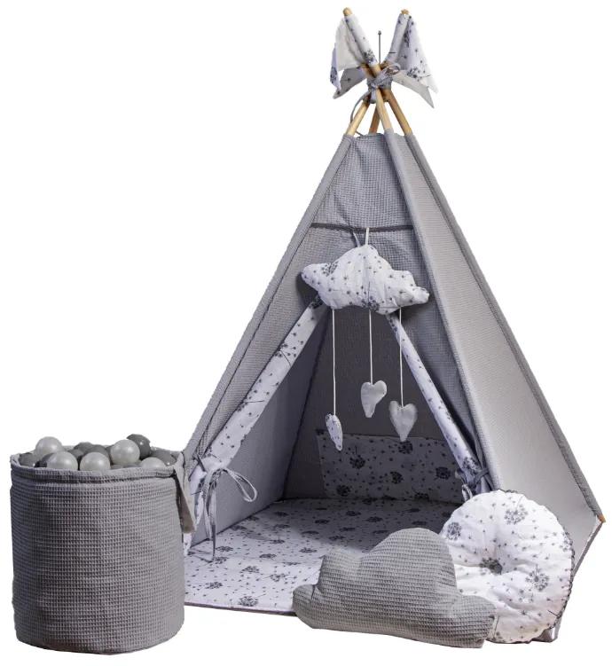 Golden kids Stan Teepee s väčším príslušenstvom - vigwam - sivý