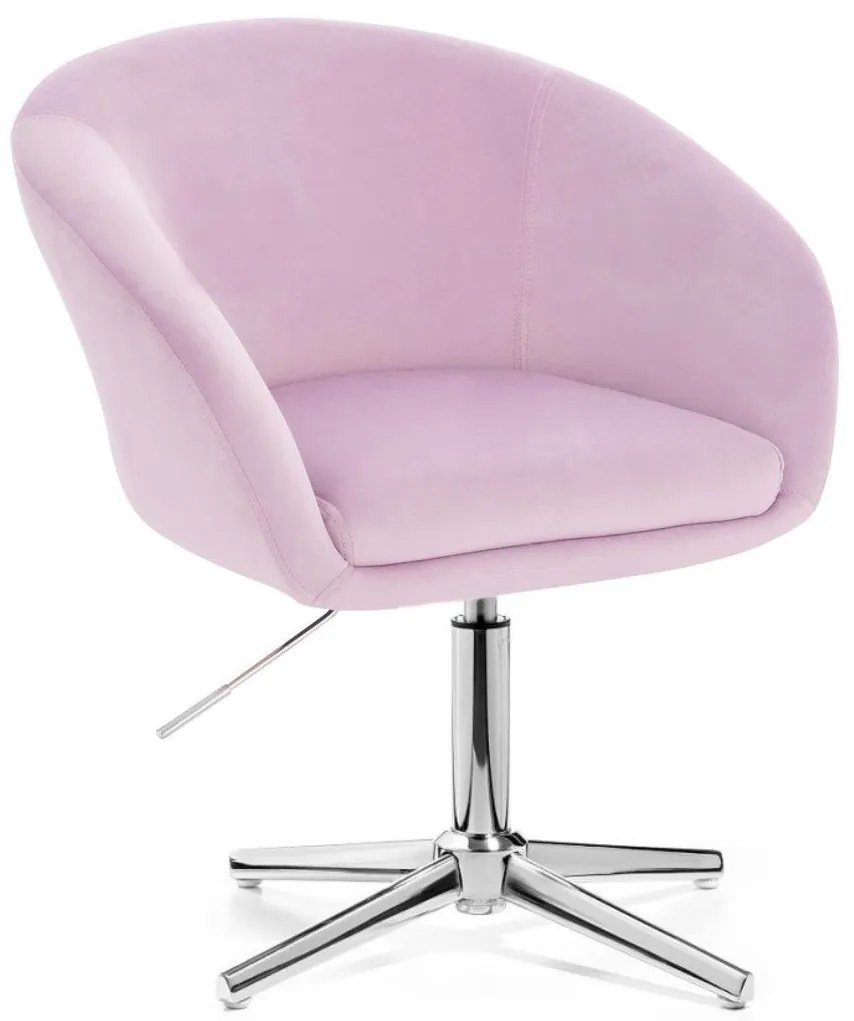 LuxuryForm DESIGN Stolička VENICE VELUR na čiernom kríži - levanduľa