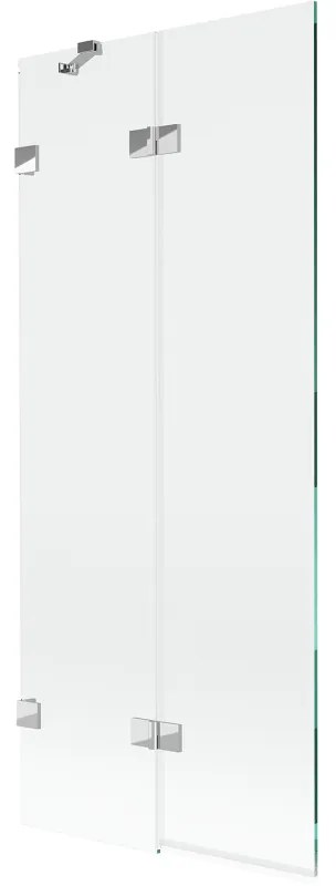 Mexen Lunar, 2-krídlová vaňová zástena ľavá 80 x 150 cm, číre sklo, chrómová, 897-080-100-01-00-L