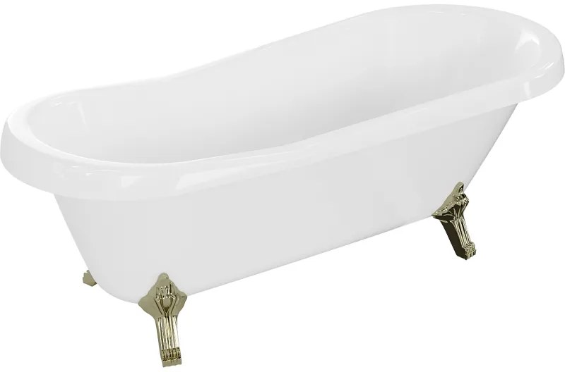 Mexen Retro, voľne stojaca vaňa 170 x 75 cm, biela, zlaté nohy, 53251707500-50