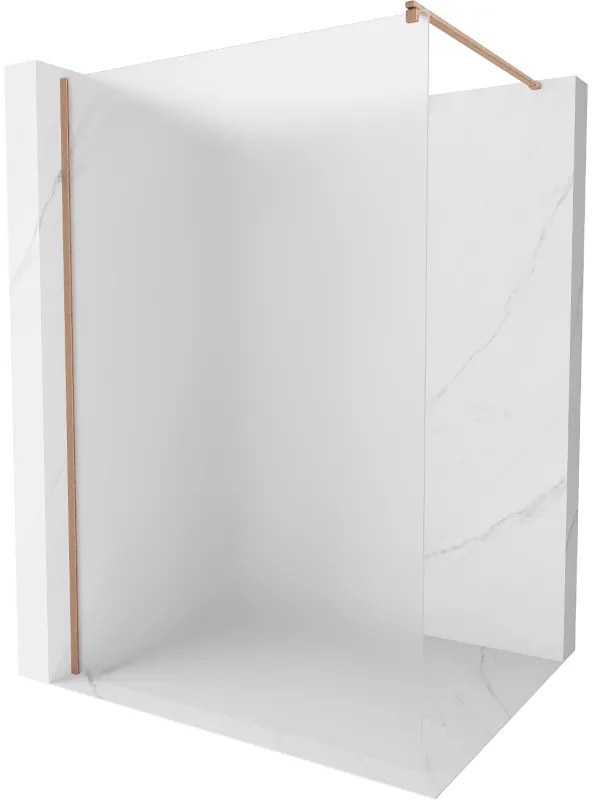 Mexen Kioto, sprchová zástena Walk-In 140 x 200 cm, 8mm sklo námraza, medený matný profil, 800-140-101-65-30